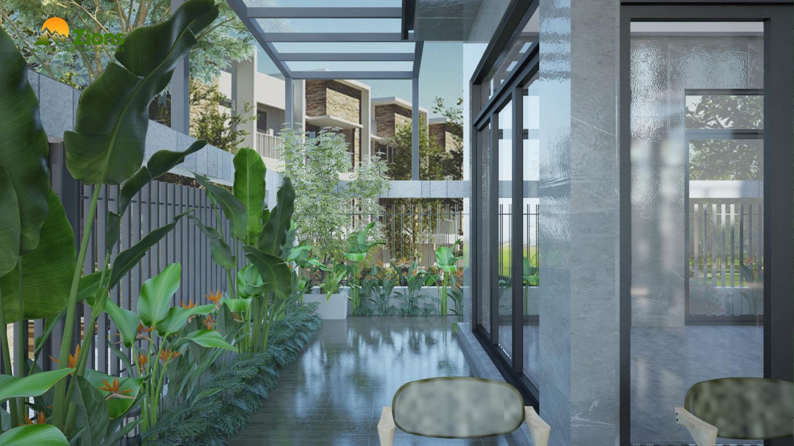 Sân vườn nhà cấp 4 phong cách hiện đại